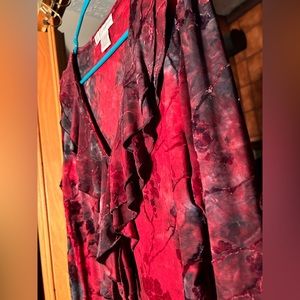 Crimson Rose Dress Barn Blouse 🌹💄💋